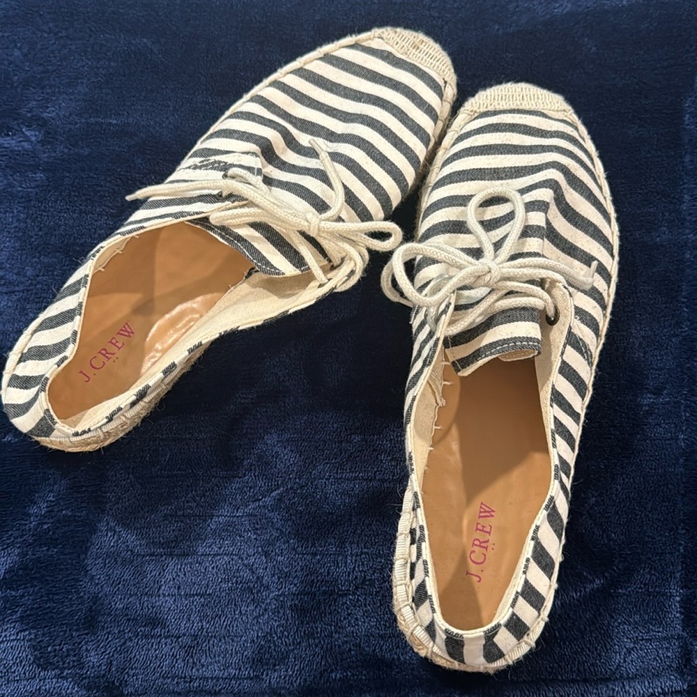 J. Crew Nautical Striped Espadrille Flats